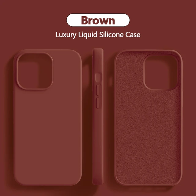 thumbnail image 1 of Original For iPhone 13 11 12 14 Pro Max Mini Case Liquid Silicone Soft Cover For iPhone 14 7 8 Plus XS XR X SE Shockproof Cases, 1 of 5