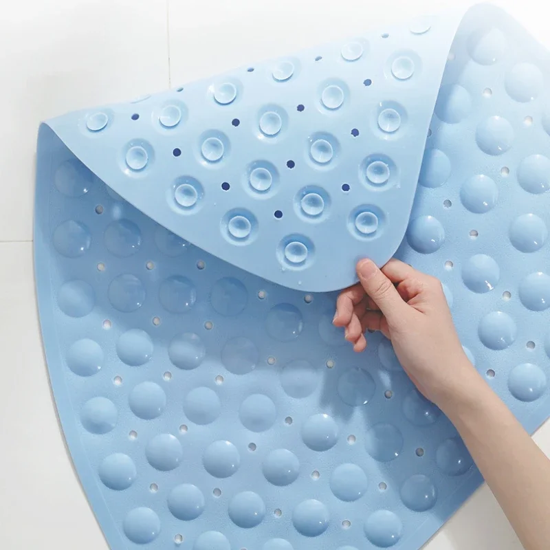 Tappetino Doccia Antiscivolo Angolare in PVC Testurizzato, Tappeto con Fori di Drenaggio per Doccia O Vasca, C, 80x80cm (32x32inch