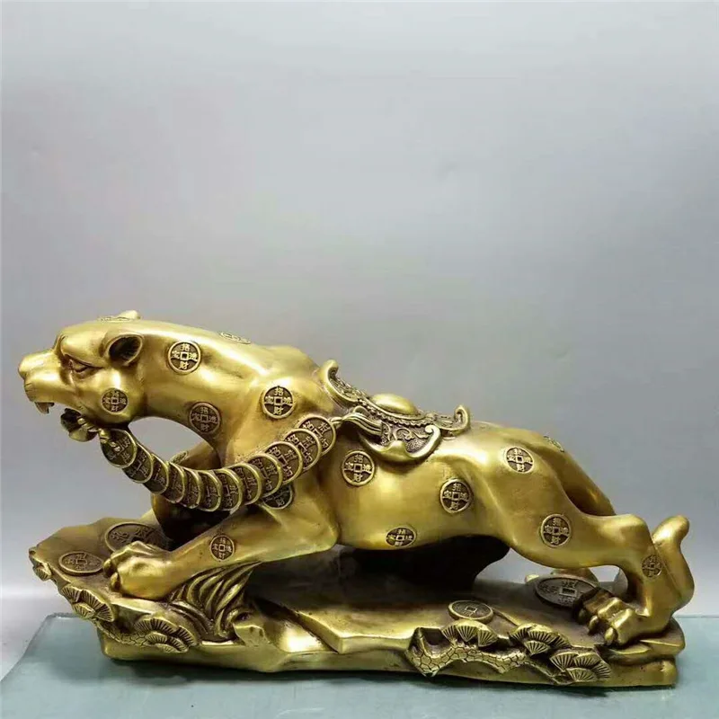 

Guyunzhai Crafts Ornaments Home Indoor Desk Brass Leopard