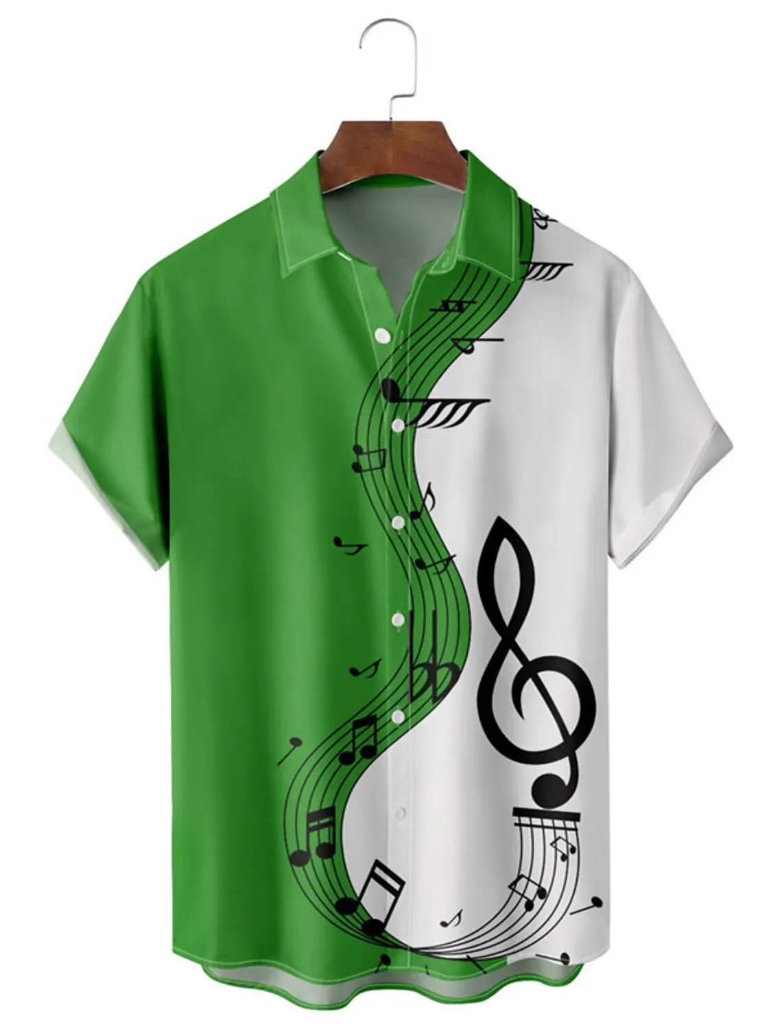 3D Printed Musical Note Pattern Casual Men's Shirt For Daily Wear Weekend Outing Summer Large Size Short Sleeve