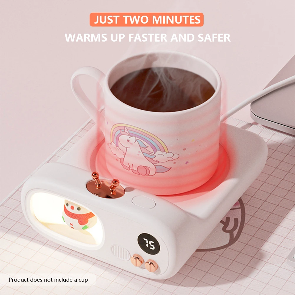 Cute USB Cup Warmer Heater Coffee Mug Heating Coaster Water Milk Tea  Heating Pad Smart Thermostatic Coaster Hot Plate Girls Gift