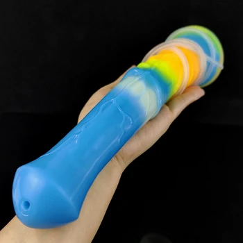 FAAK Remote Control Vibrator Squirting Horse Dildo With Sucker Luminous Ejaculation  Penis Glow in Dark Sex Toys For Women 4
