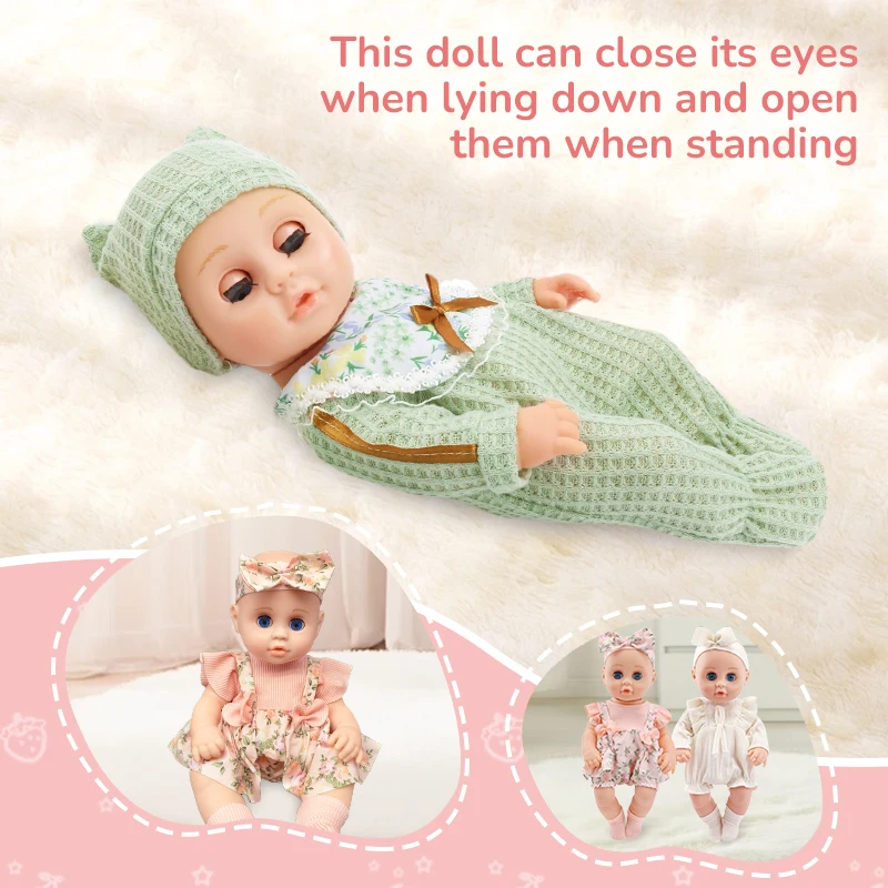 12 Inch 30cm Baby Born Doll with Outfit Vinyl Doll Silicone Doll Baby Reborn Doll Children's Toy Doll Festival Birthday Gift