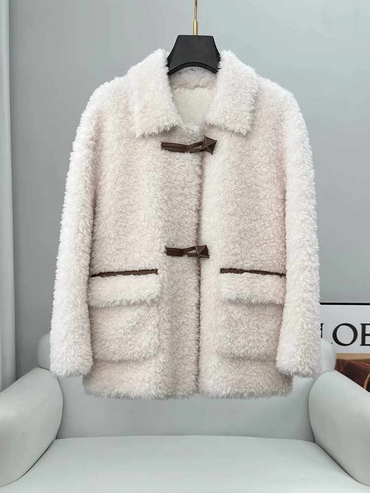 

Lamb Fur Grass Coat Women's Short 2023 New Youth Fashion Fur Integrated Winter Sheep Fleece Coat