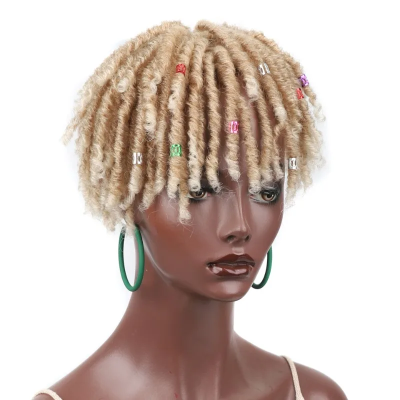 Synthetic Braided Hair Clip Braided Half Wig Locs Wig Soft Short Hollow Curly Braids Suitable for Men and Women