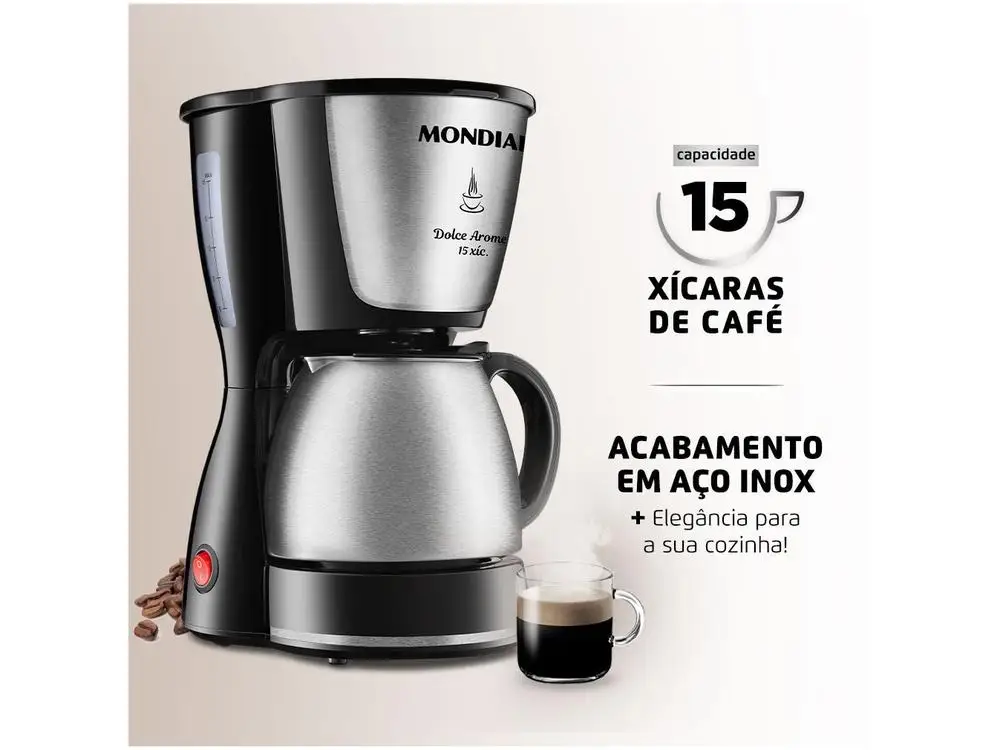 Cafeteira Elétrica Mondial Dolce Arome Jarra Inox - 220V 2