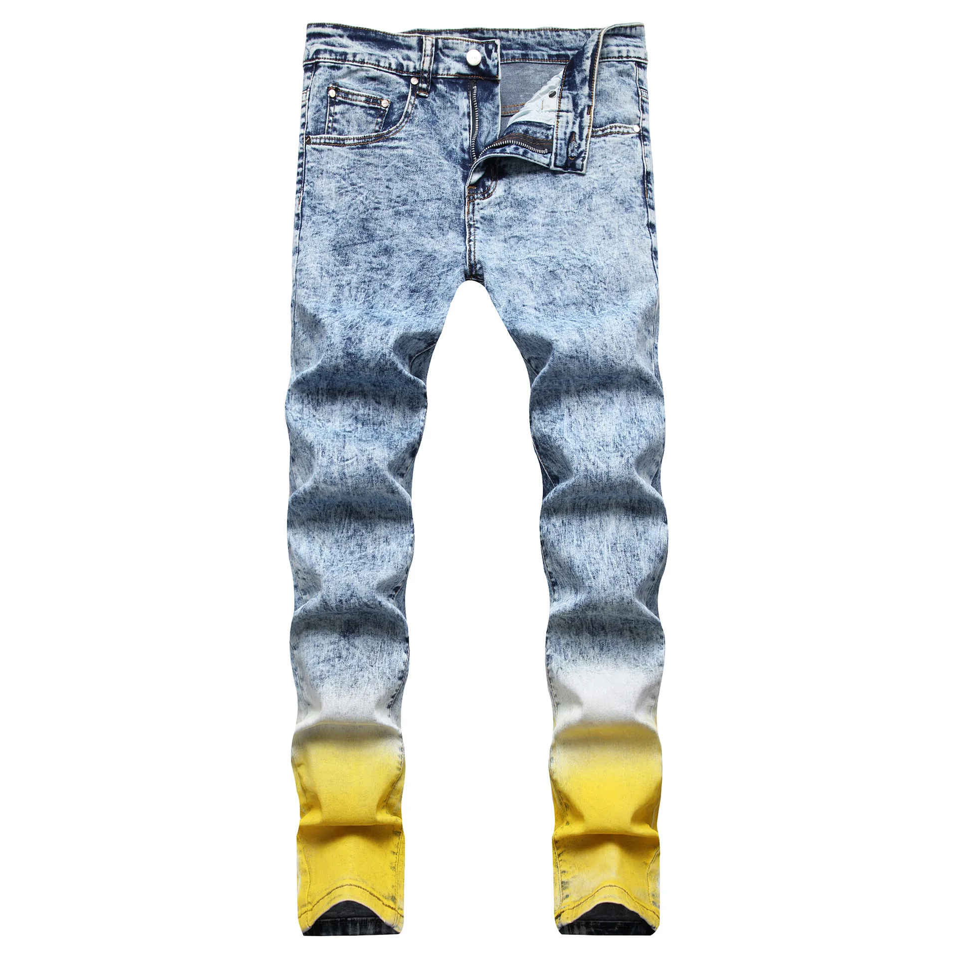 Hot Fashion High Quality Mens Cotton Jeans Elastic Slim Skinny White Jeans Men Trousers Casual Male Hip hop Denim Pants