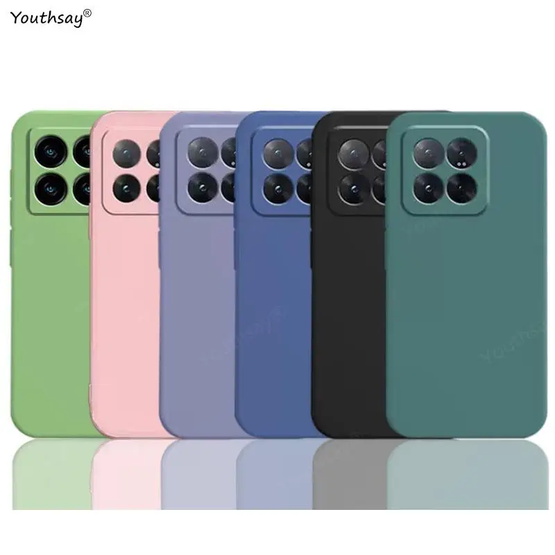 Per Xiaomi 14 Pro Case Xiaomi 14 13T Pro 13 Lite Cover Funda Coque Soft Original Liquid Silicone TPU Back Case per Xiaomi 14 Pro