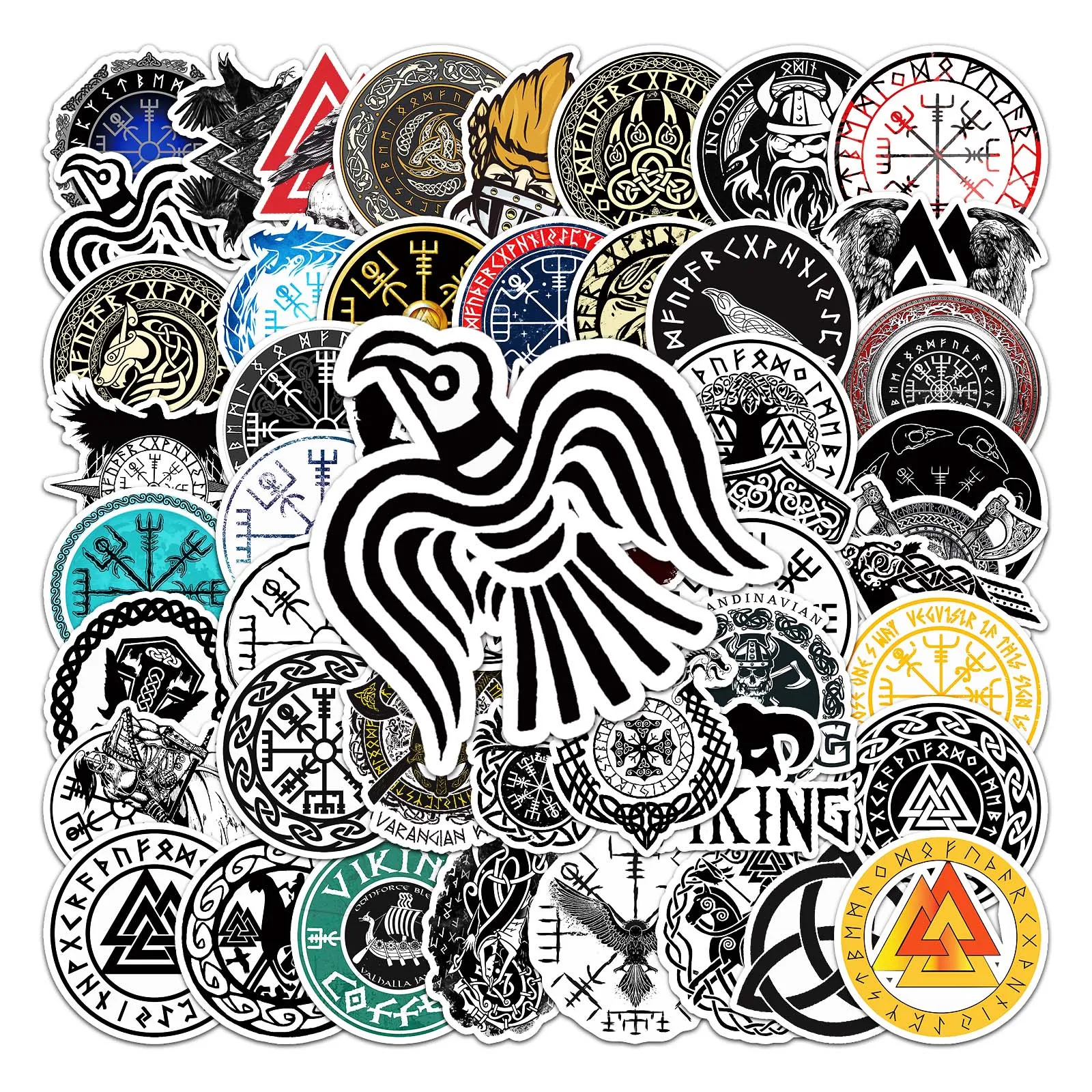 Viking series Cartoon Cute Waterproof Sticker Skateboarding Snowboard Retro Vinyl Sticker 50Pcs vinyl stickers self adhesive stickers