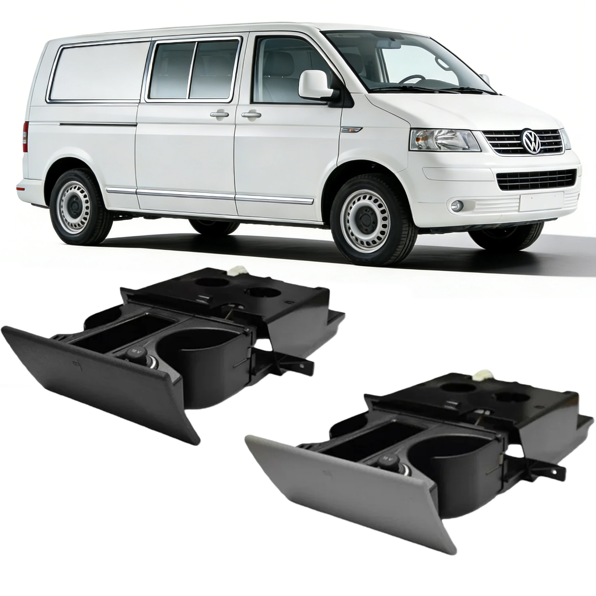 Auto-Getränkehalter RHD 7H285860171N 7H285860130T Mittelkonsolen-Getränkehalter Passend für VW T5 2003–2017 Transporter Aschenbecher
