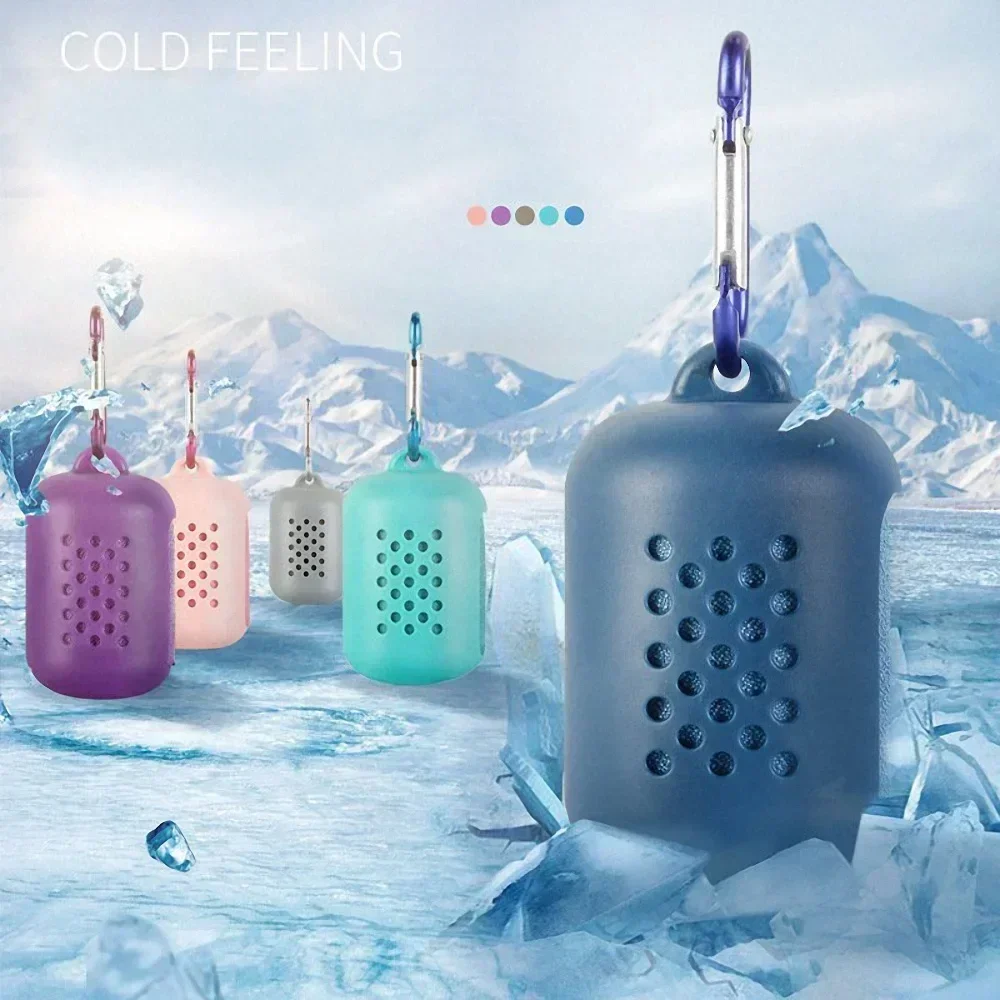1PC Summer Ice Silk Towel Sports Instant Cooling Ice Towel Portable Outdoor Travel Fitness Running Swim Silicone Bag