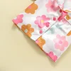 Girls Pajama Set Cute Short Sleeve Lapel Neck Floral Print Button-Up Top with Loose Fitting Shorts 3