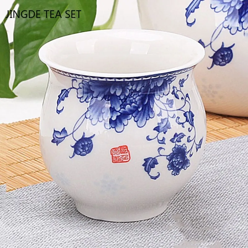 Chinese Ceramic Tea Pot and Cup Set Home Double Layer Anti-scalding Teacup Wedding Tea Set Gifts Tradition Tea Ceremony Supplies