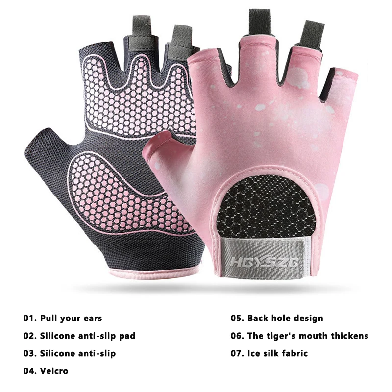 1Pair Workout Gloves Men Women Gym Lifting Fitness Climbing Exercises Work Out Wrist Belt Shock Absorb Foam Pad Palm Crossfit 2