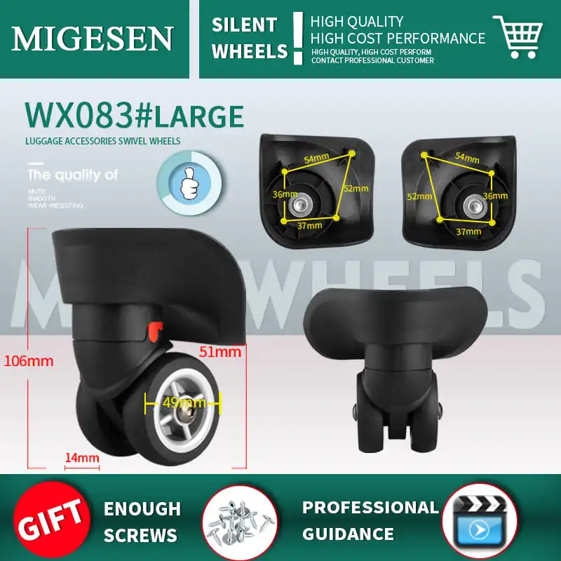 WX083 Luggage Wheels Suitable for Boarding Trolley Case Trolley Travel Bag High Quality Silent Wear-resistant Durable Casters