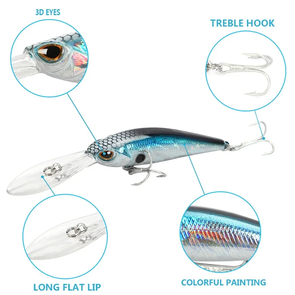 Fishing Lure Long Lip Minnow Wobbler Lure 6cm 6g Deep Diving Floating Jerkbait Swimbait Artificial Hard Bait Trout Bass Bait fishing lure