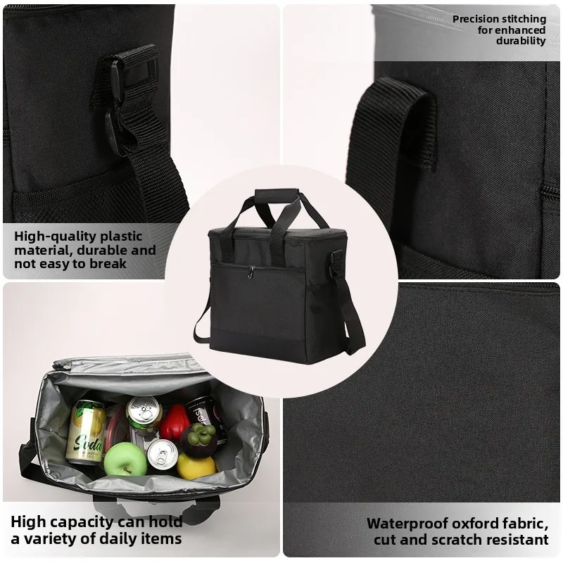 Oxford Cloth Insulated Bag Outdoor Handheld Large Capacity Ice Pack Keep Warm Cold Picnic Lunch Bag