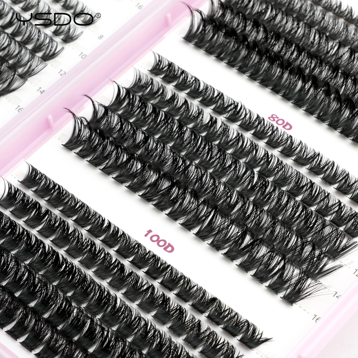 Thick Black Eyelash Clusters D Curl Lash Extension Kit