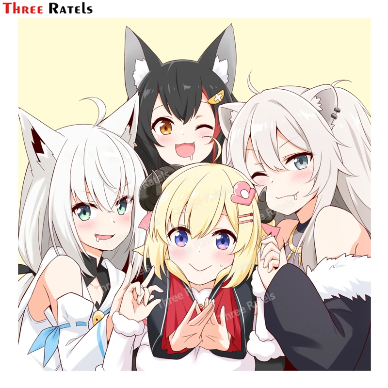 Три Ratels E950 Shirakami Fubuki Ookami Mio Shishiro Botan виниловая задняя ветровая Водонепроницаемая 3D Автомобильная наклейка