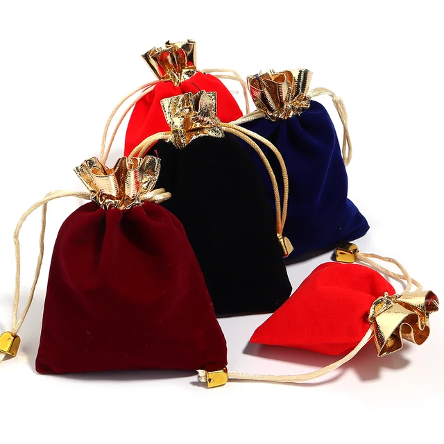 6 Bolsas De Terciopelo Para Joyas, Pequeñas Bolsas De Tela Con Cordón, Bolsas De Terciopelo Para Rellenar Joyas, Bodas, Navidad, Cumpleaños, Fiestas, Regalos, 20 X 25 Cm, Azul Real