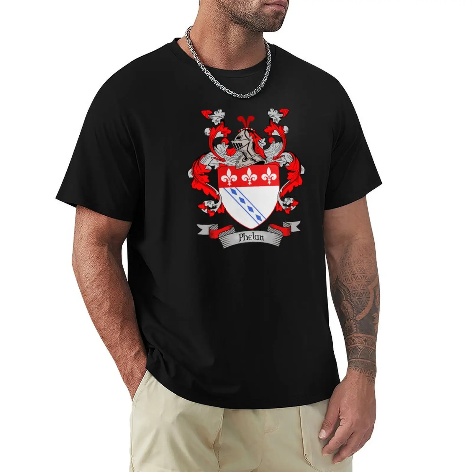 

Phelan Coat of Arms Phelan Family Crest T-Shirt blanks cute tops oversized hippie clothes mens tall t shirts