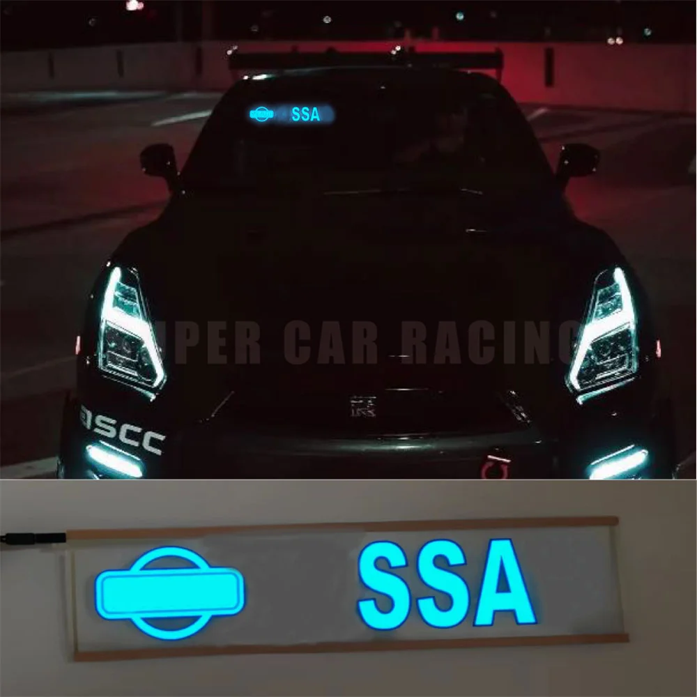 자동차 로고 패널 포함 앞 유리 전기 글로우, 3m 와이어, USB LED 사인 라이트 업 윈도우 라이트 스티커, 신제품