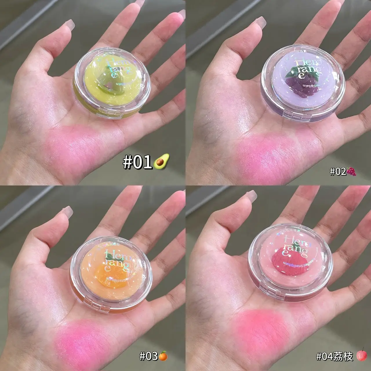 Fruit 2-in-1 temperatuurveranderende lippenstift make-up plaat met dubbele laag transparante basis, hydraterende lippenbalsem en actieve lippenmake-up._voghion.com