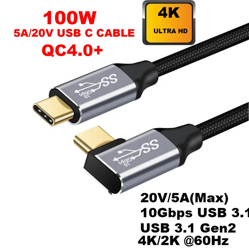 hdmi cord for iphone USB C to USB C Cable Right Angle 90 Degree Type C 100W PD Fast Charge Compatible with Samsung Galaxy S21 S20 Z Fold 3 Note 20 android c type charger