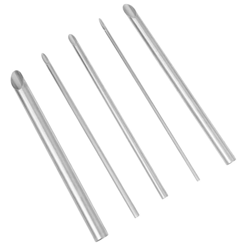 

5 Pcs Hole Punch Metal Clay Tool Sculpting Drilling Round Circular Pottery Supplies