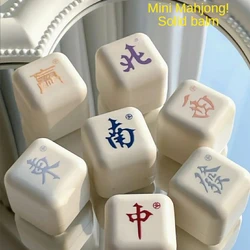 Cute Mini Chinese Style Little Mahjong Balm, Solid Perfume, Long-lasting Light Fragrance for Women Underarm Sweat Deodorant