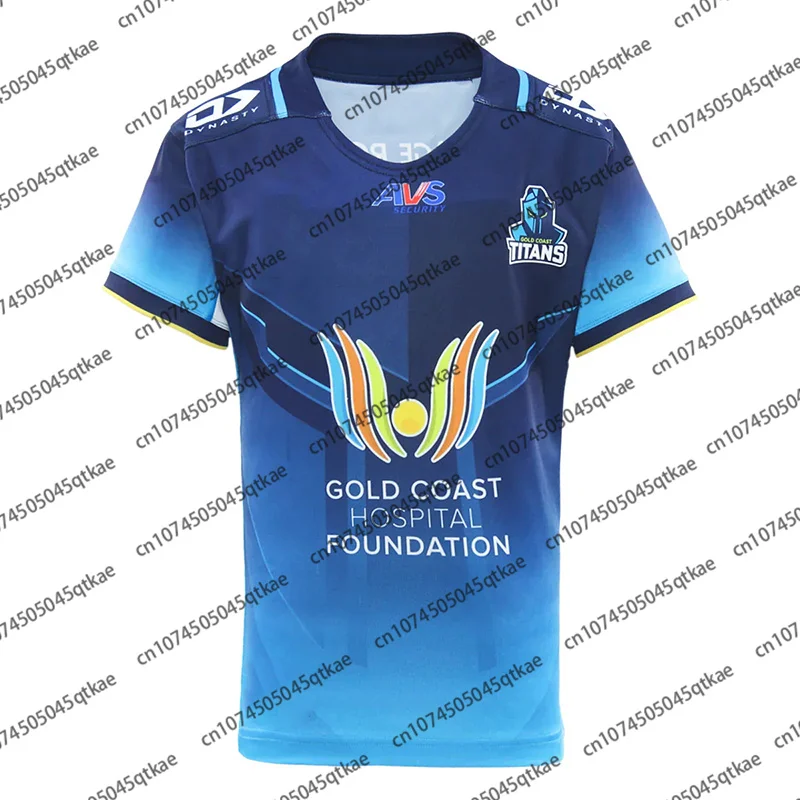 Australian NRL Gold Coast Titans Home Jersey Summer Men Women Training Tshirt Uniform Tee Top For Adult/Kid Men T Shirts Football Jersey