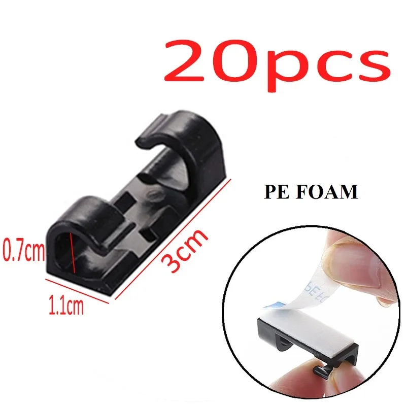 ตัวเลือกสินค้า ตะขอจัดสายเคเบิล 20-40 ชิ้น จัดระเบียบสายไฟ USB ชาร์จ ข้อมูล ติดผนังได้