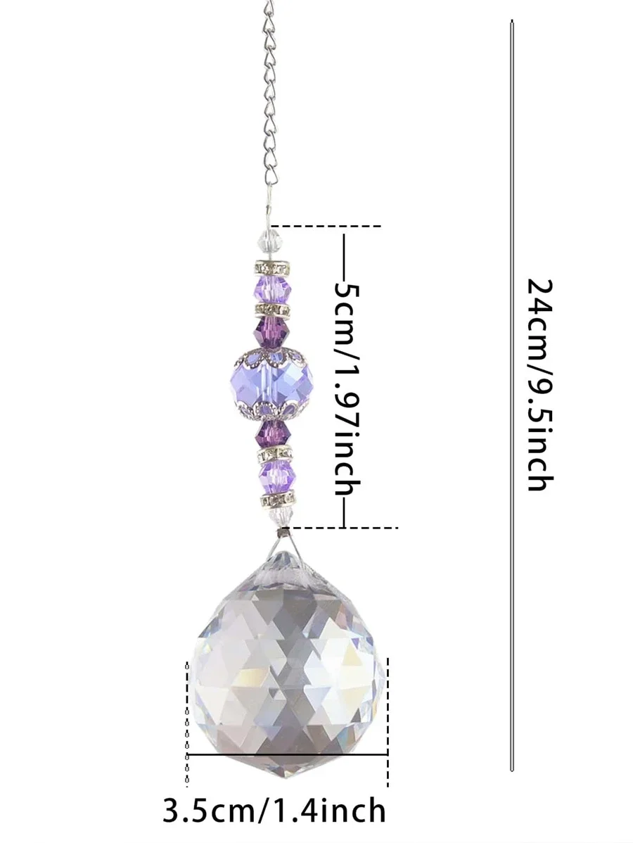 Sun Catcher Crystal Pendant Sun Catchers Window Ornament 1pc colored crystal Moon Catcher garden decoration window hanging suitable for weddings and home embellishments