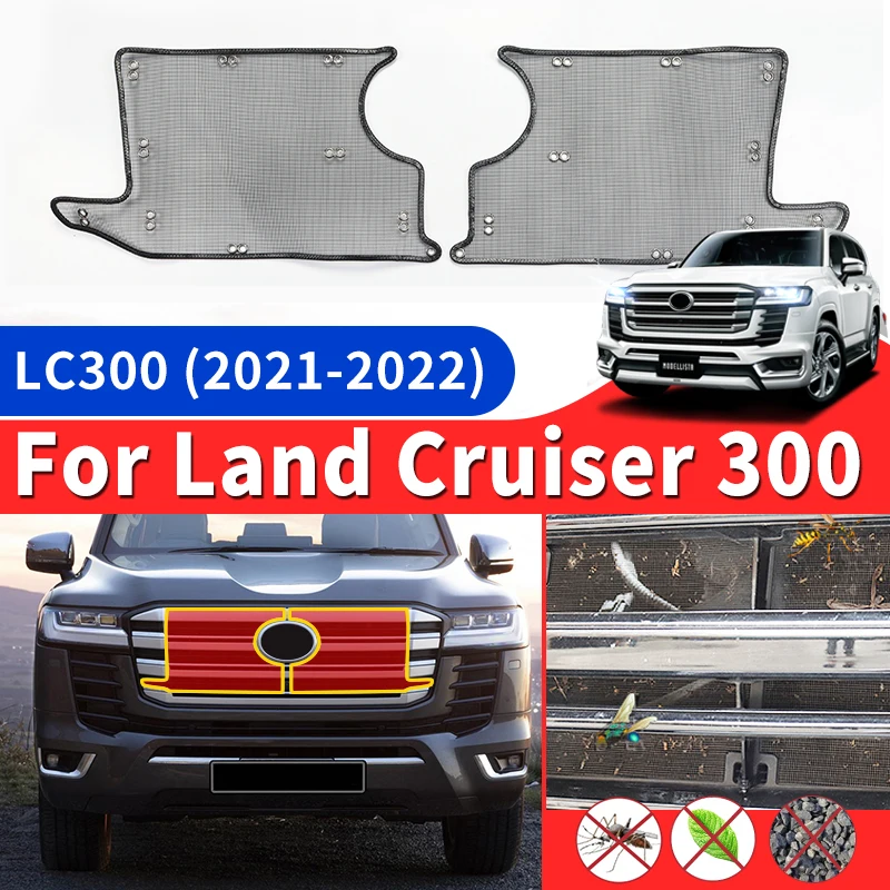 

For Toyota Land Cruiser 300 Lc300 2022 2023 Tuning Exterior Upgraded Accessories Stainless Steel Wire Mesh, Front Grille Bumper