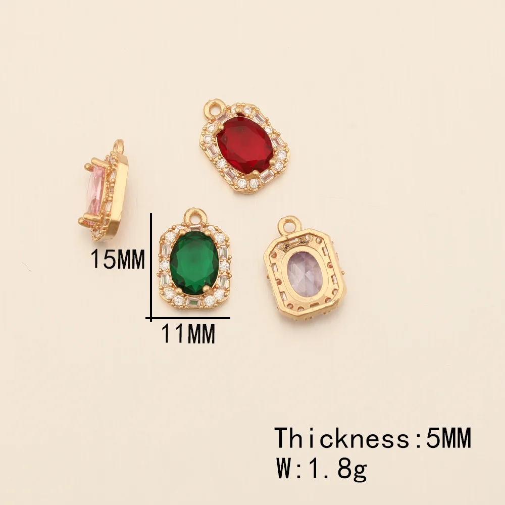 Cordial Design 11*15MM 30Pcs CZ Charms/Rectangle Shape/Hand Made/Rhinestone Pendant/Jewelry Findings & Components/DIY Making - cordial