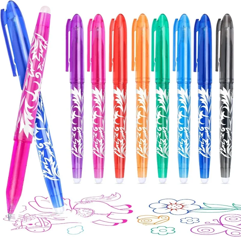 Löschbarer Gelstift, 8/12 Farben, löschbarer Stift, Nachfüllstangen-Set, Stile, Regenbogen, waschbarer Griff, kreative Zeichnung, Schreibwaren, Stifte, Schule – Detail 1
