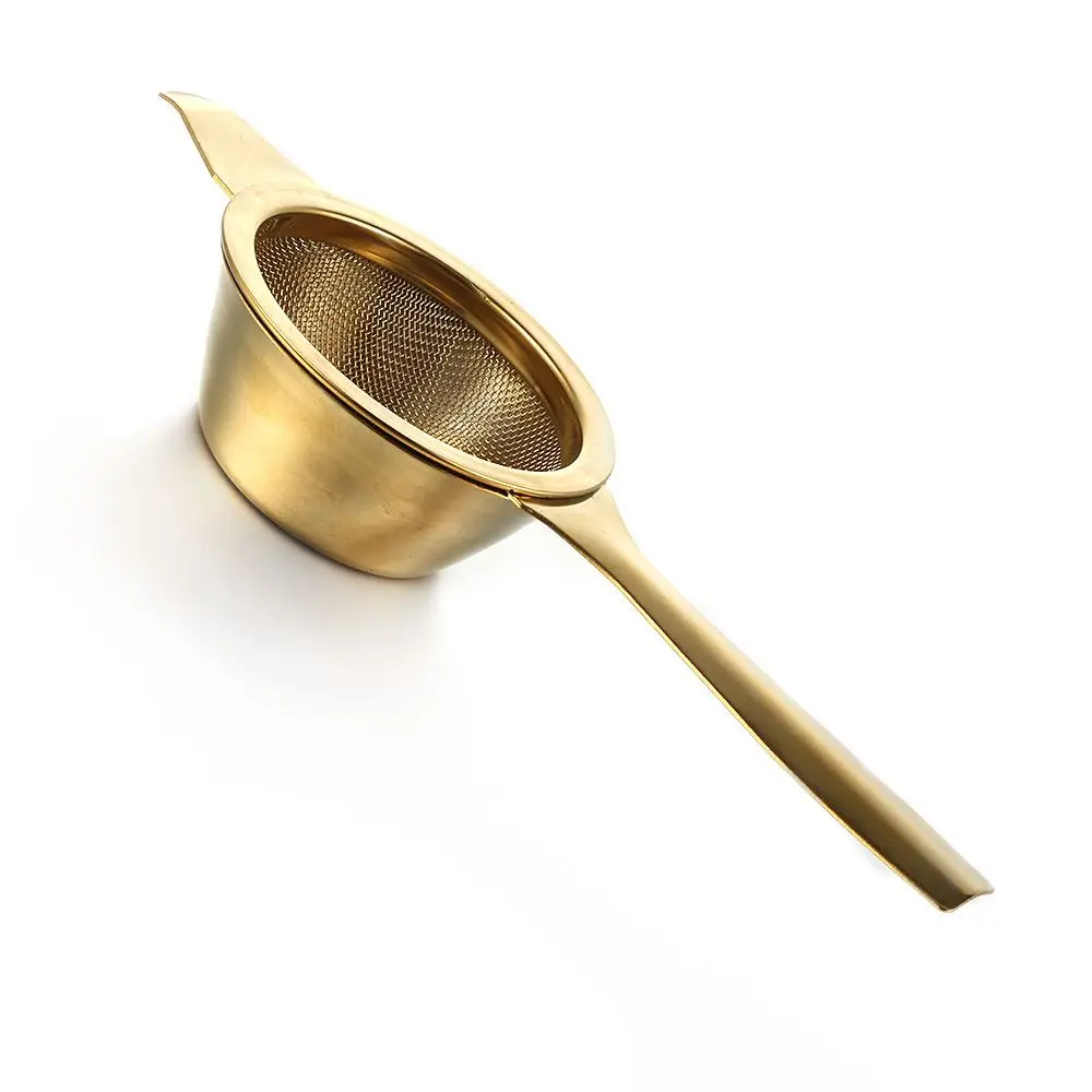 1set Fine Tea Strainer Filters Kongfu Stainless Steel Mesh Colander Reusable Teapot Infuser With Handle Cookware