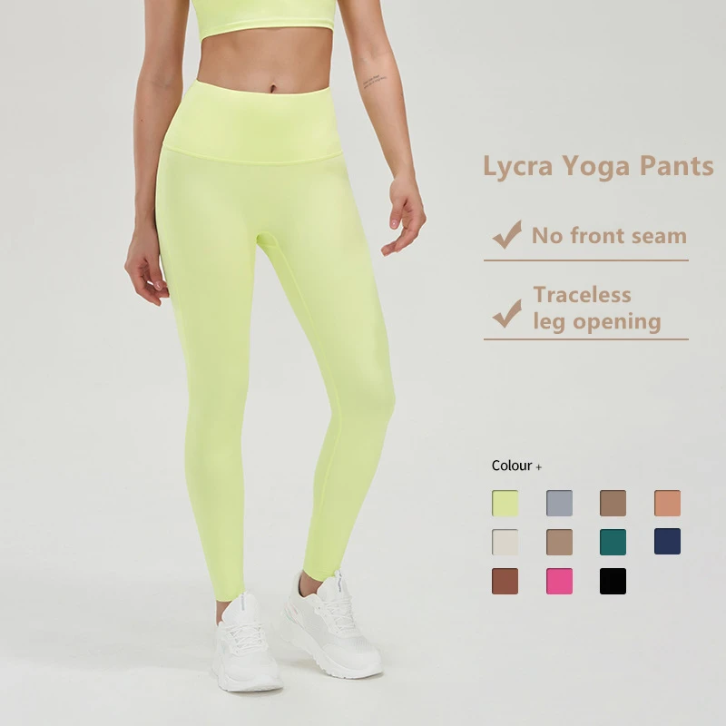Pantalones de Yoga de Lycra para mujer, mallas deporte leggins deportivos para mujer, Leggings costuras de cintura alta de sensación desnuda, Leggings gimnasio para Fitness, pantalones de Pilates 2022 -