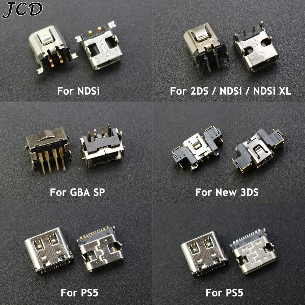 JCD 1piece Power Jack Socket For 2DS New 3DS NDSI NDSIXL GBA SP PS5 Charging Dock Charger Port Connector Replacement