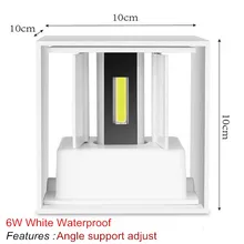  6W 12W Waterproof AC85-265V Surface Mounted LED Wall Light Modern Nordic Luminaire Indoor Wall Lamps Living Room Porch Outdoor 