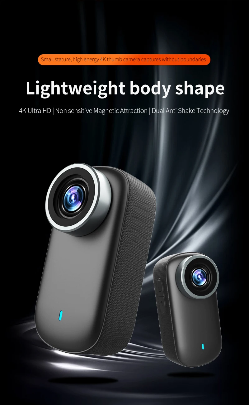 4K high-definition thumb action camera video riding recording conference recorder is suitable for off-road, track, motorcycle tr