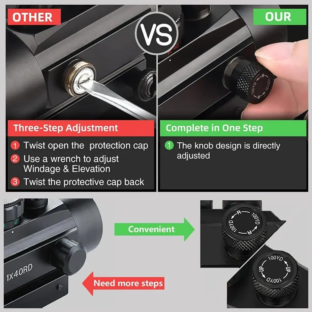 1x40 Hunting Reflex Red Green Dot Sight Adjustable Brightness Reflex Sights Tactica Riflescope Mount Rails Hunting Accessory red dot sight riflescope mount