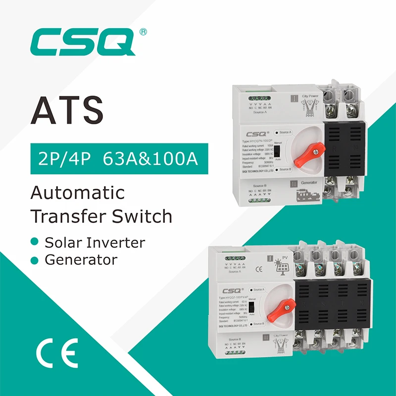 Automatic Transfer Switch,Automatic Switching Between Utility Power, Generator And Inverter,Overcurrent Protection,Overvoltage And Undervoltage Protection,63A In | Whizz Transfer Switches