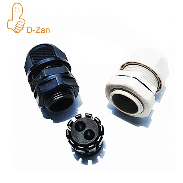 Glândula de Cabo Impermeável Plástica Preta Ip68 Multi Furos Pg7-pg36 M12-m50 g1 4-g1 4