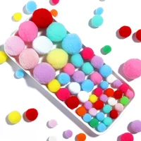 15-35g/lot Mixcolor Polyester Wool Soft Ball Fiber Elastic Wool Pompoms Ball For DIY Craft Clothing Decoration Accessories 1