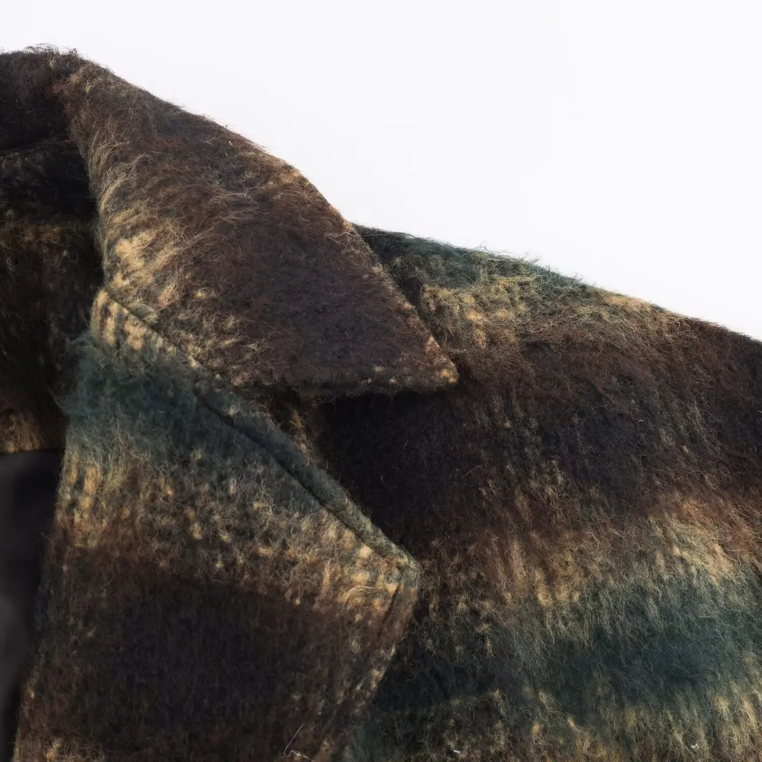 Women Vintage Plaid Coat Female Turn-Down Collar Single Breasted Long Sleeved Pocket Overcoat Loose Casual Outwear Streetwear