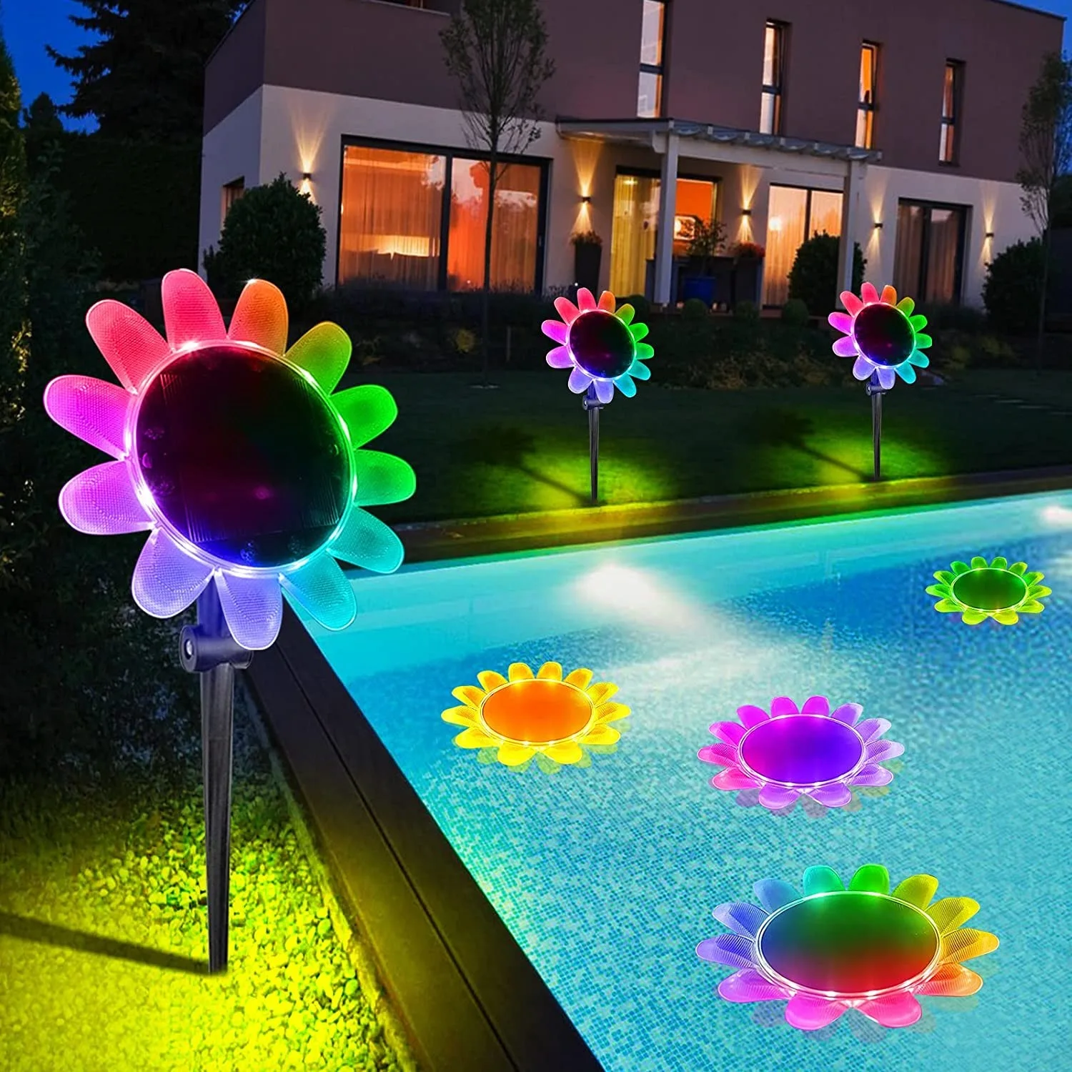 Luz Piscina Solar Flotante, Luz Solar Exterior Decorativa Para Piscina,  Luces Piscina Solar Potente IP68 Impermeable, Piscina Inflable Flamenco Con  Led, Para Jardin Balcon Terraza Suelo (2piezas) : : Jardín