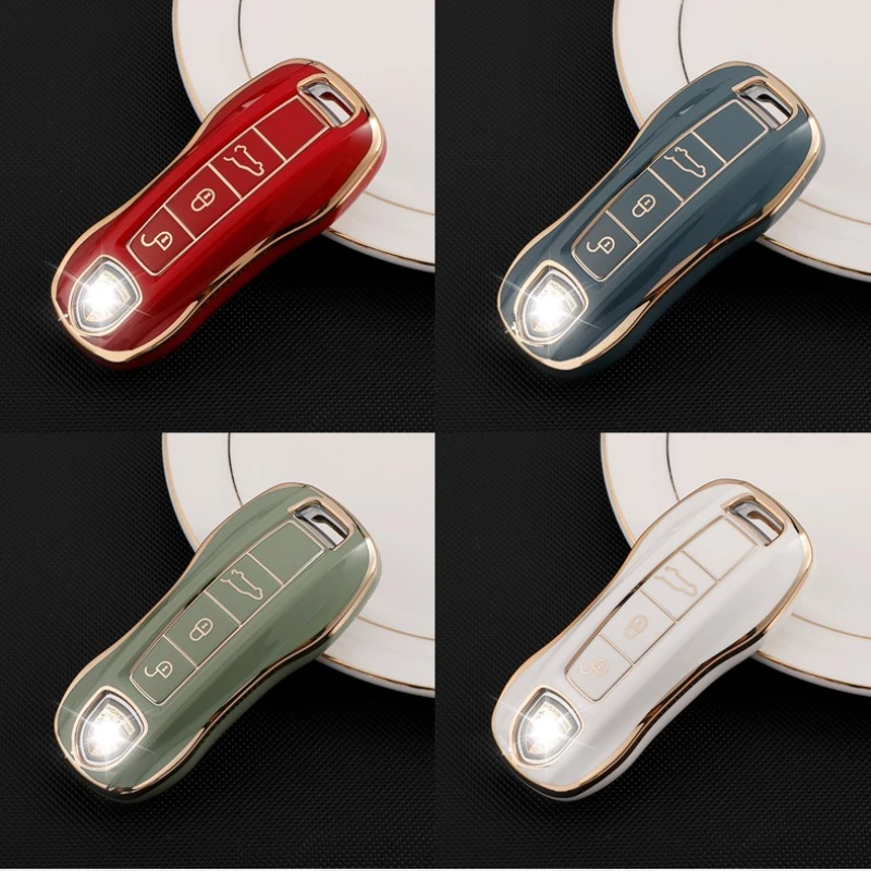 TPU 자동차 원격 키 케이스 커버 셸 포르쉐 Panamera Carman Macan Bobst Cayenne 911 970 981 991 996 92A 2017 키 가방
