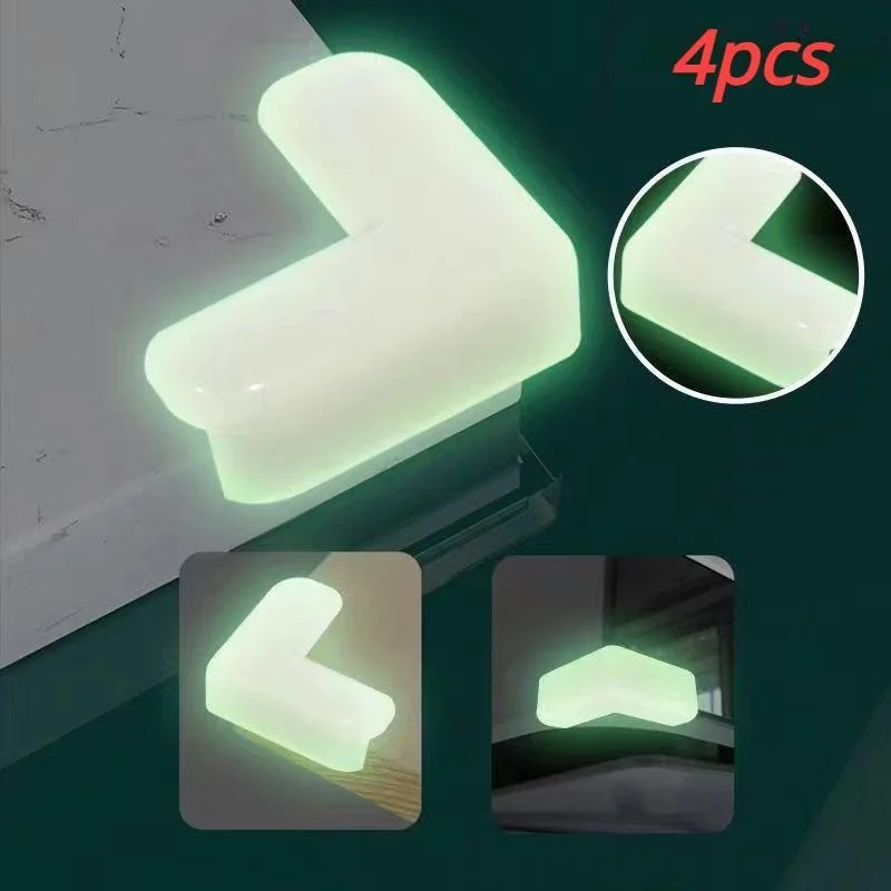 4Pcs/set Luminous Anti-collision Corner Table Corner Edge Protection Cover Baby Anti-collision Guards kids Safety Protector silicone table corner protector,table corner protector,table edge protector,furniture anti collision strip,door anti collision protector
