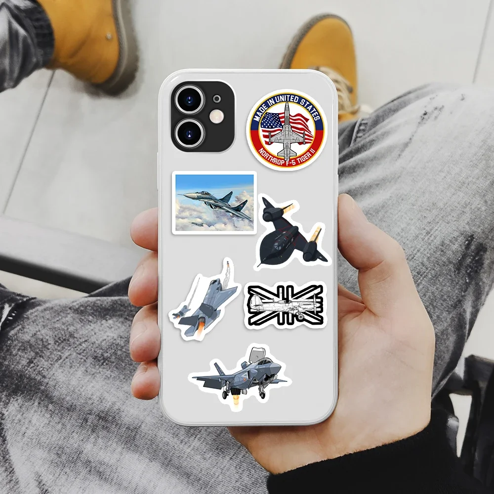 Fighter Jet Aircraft Stickers F35 F16 MiG DIY Toy Decorative Decal for Phone Luggage Laptop Helmets Skateboards Waterproof
